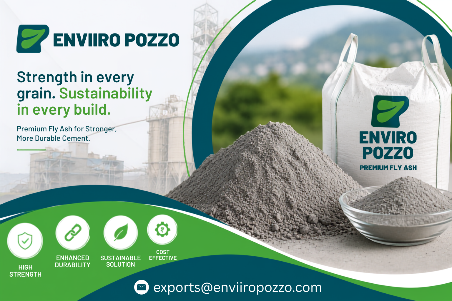 Premium Fly Ash for Cement Manufacturing by Enviiro Pozzo Enhancing Concrete Strength Durability and Sustainable Construction