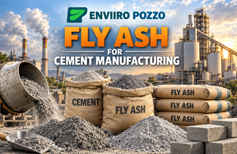 Enviiro Pozzo fly ash for cement manufacturing with industrial cement plant, fly ash bags and construction materials.fly ash for cement manufacturing, Enviiro Pozzo fly ash, Class F fly ash, fly ash supplier India, fly ash exporter India, cement industry fly ash, fly ash for concrete, industrial fly ash, bulk fly ash supply, sustainable construction materials, low carbon cement materials, fly ash for cement plants, construction grade fly ash, fly ash export supplier, cement manufacturing materials